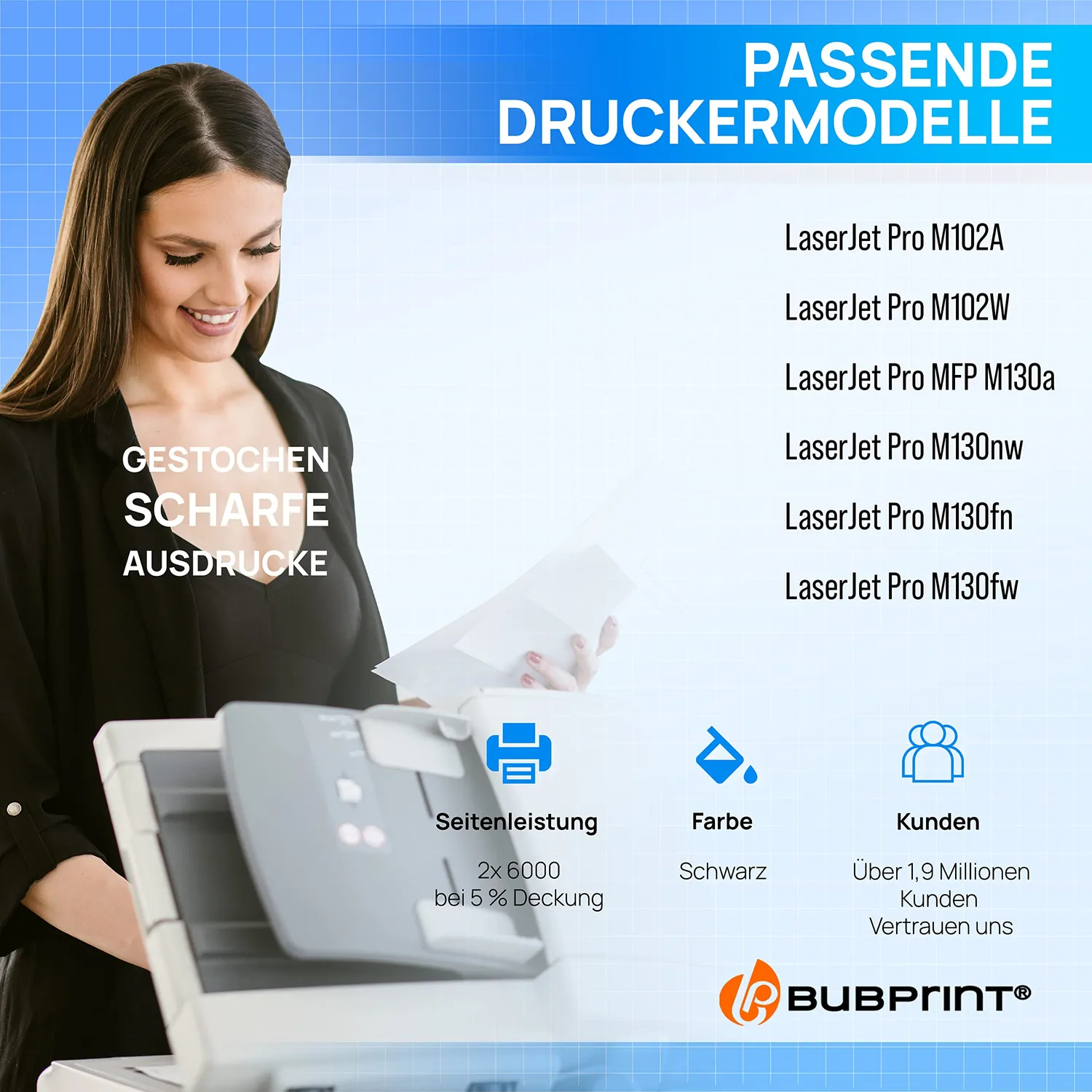 Bubprint 17A CF217A Toner Schwarz XXL 2er-Pack kompatibel