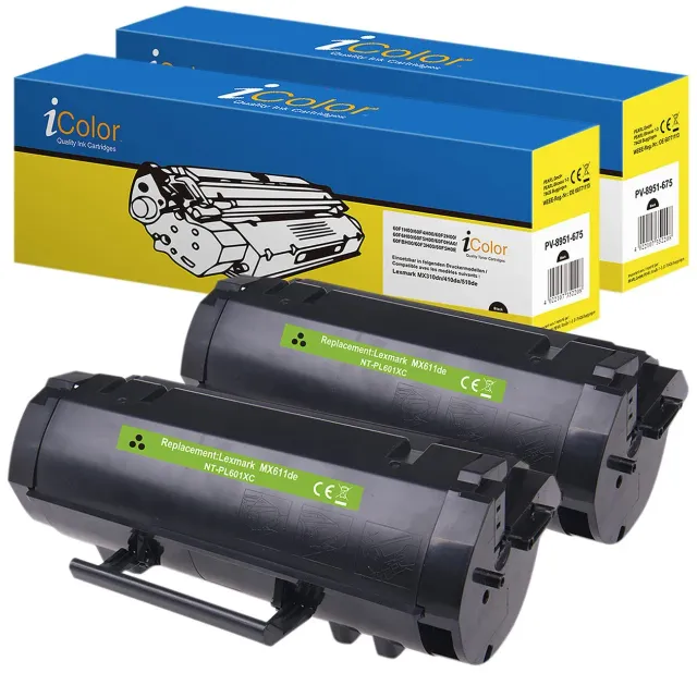 iColor 60F2H00 Tonerkartusche schwarz 2er-Set 18000 Seiten