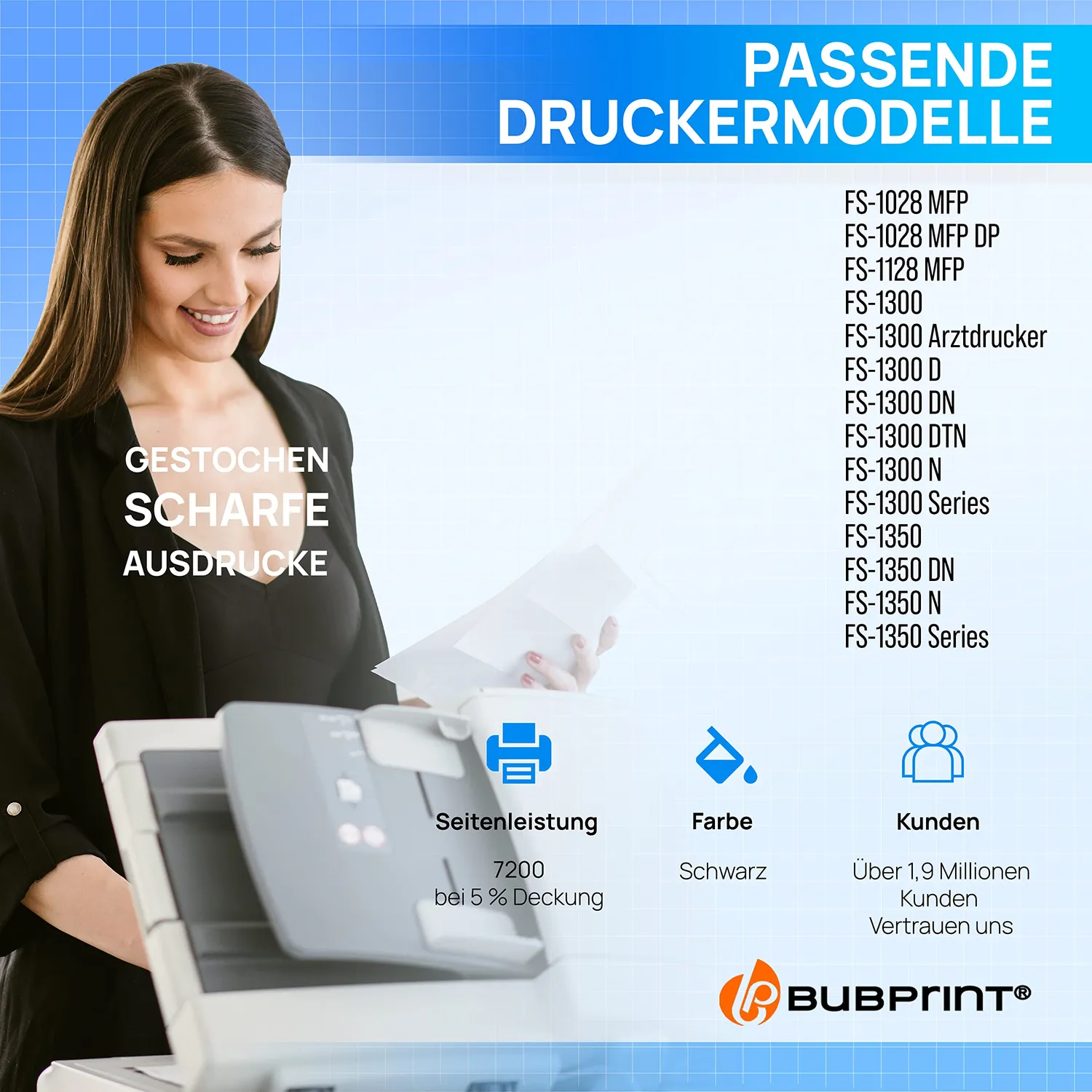 Bubprint Kyocera TK 130 TK-130 TK130 Toner Schwarz kompatibel