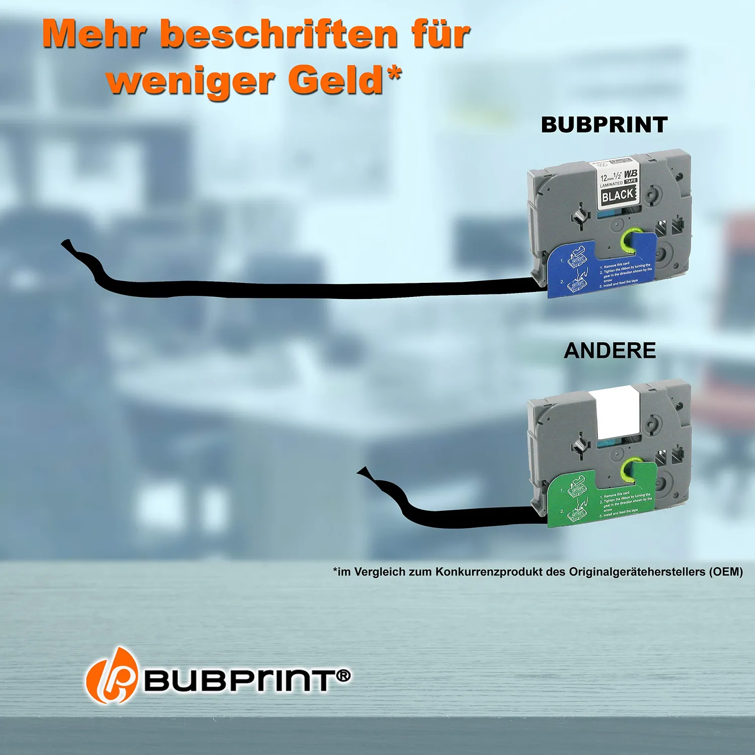 Bubprint TZE-335 Schriftband 5er Pack Weiß-Schwarz kompatibel