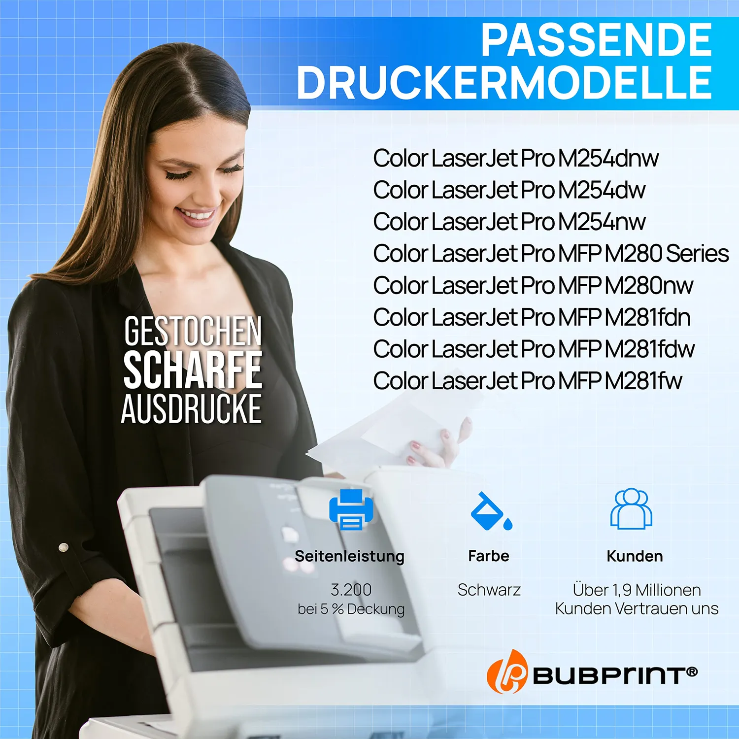 Bubprint 203X CF540X Toner kompatibel hohe Seitenleistung