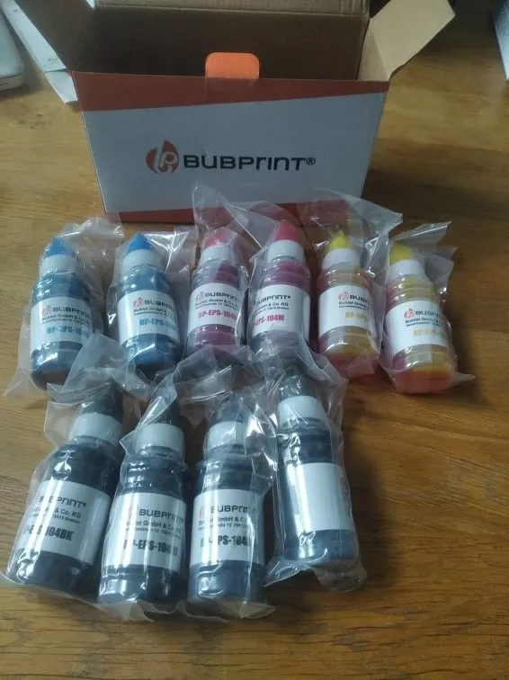 Bubprint 104 Tintenpatronen kompatibel für Epson EcoTank