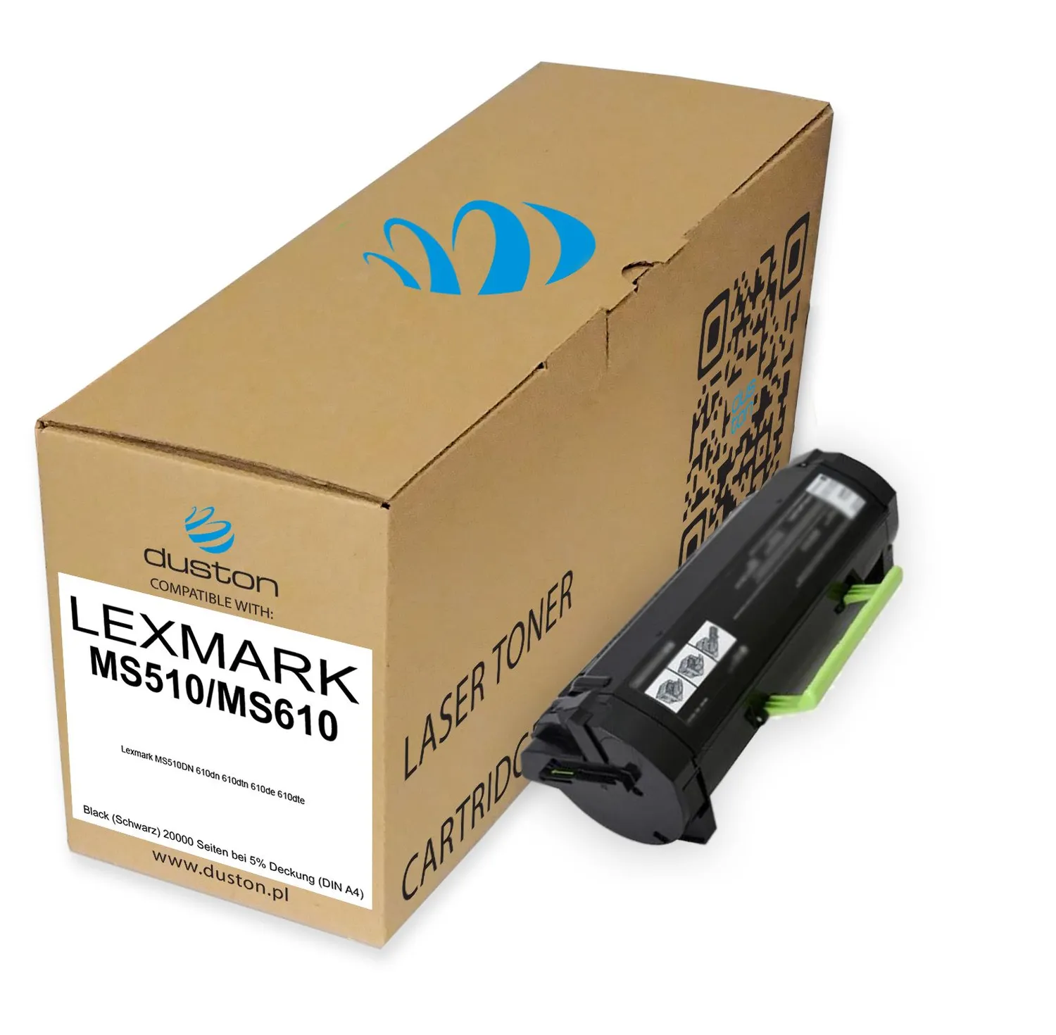 Duston 50F2U00 502U Toner Schwarz Doppelpack für Lexmark MS510DN