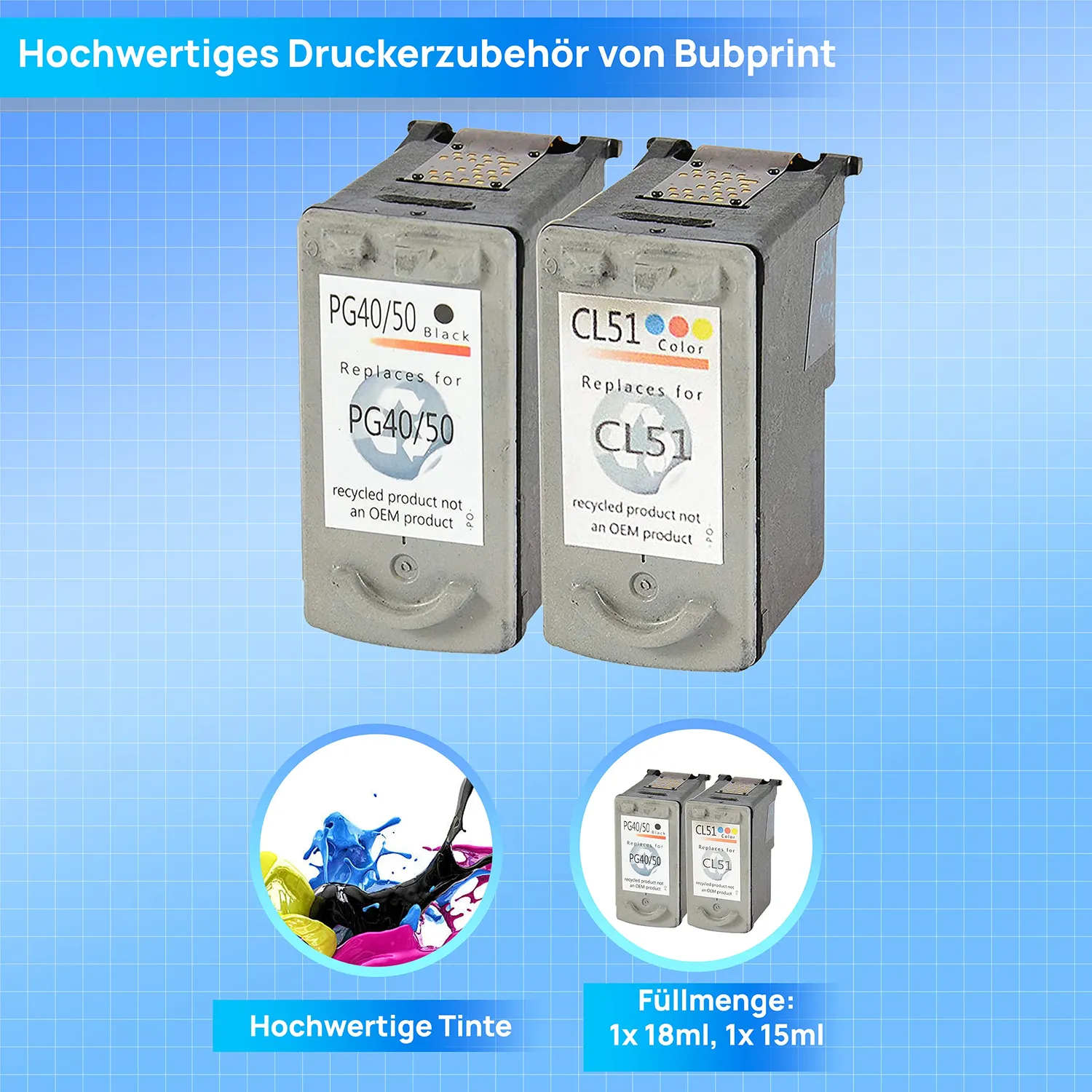 Bubprint PG-50 CL-51 Druckerpatronen 2er Multipack kompatibel