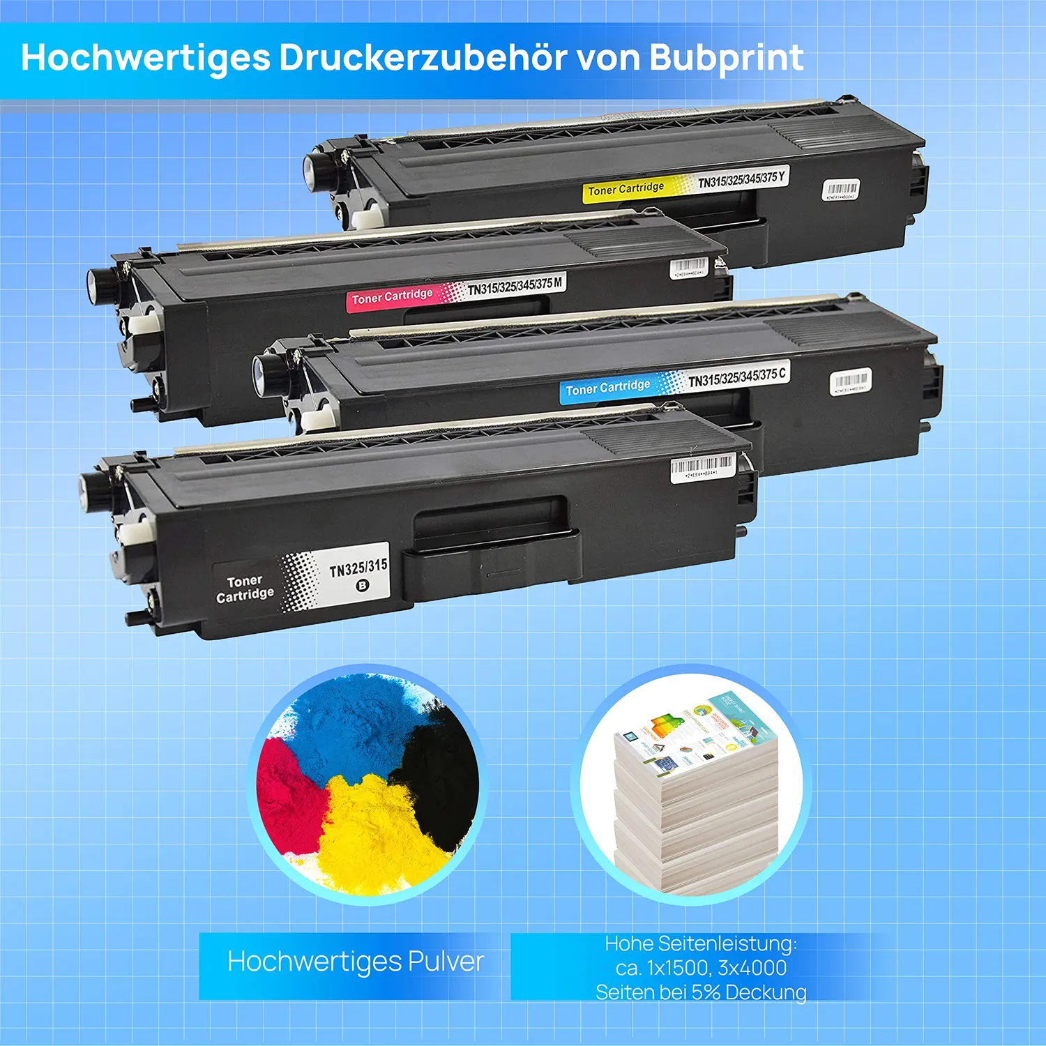 Bubprint TN-325 TN-320 Toner 4er Multipack Laser