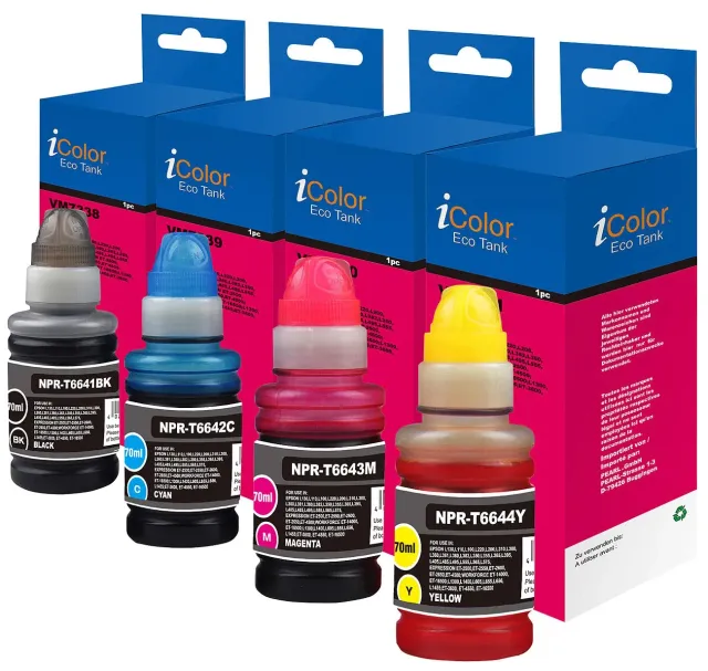 iColor T6641-T6644 Nachfülltinte 4er-Set Epson EcoTank