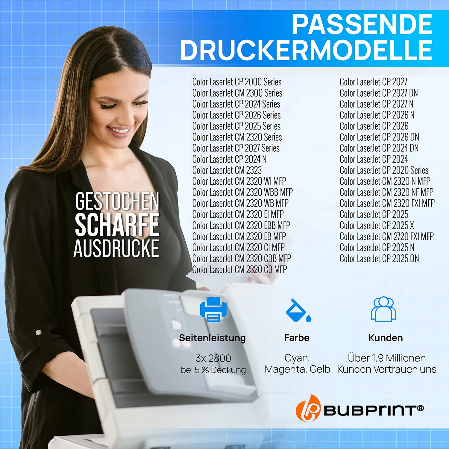 Bubprint 304A Toner 3er Pack CMY für Color LaserJet