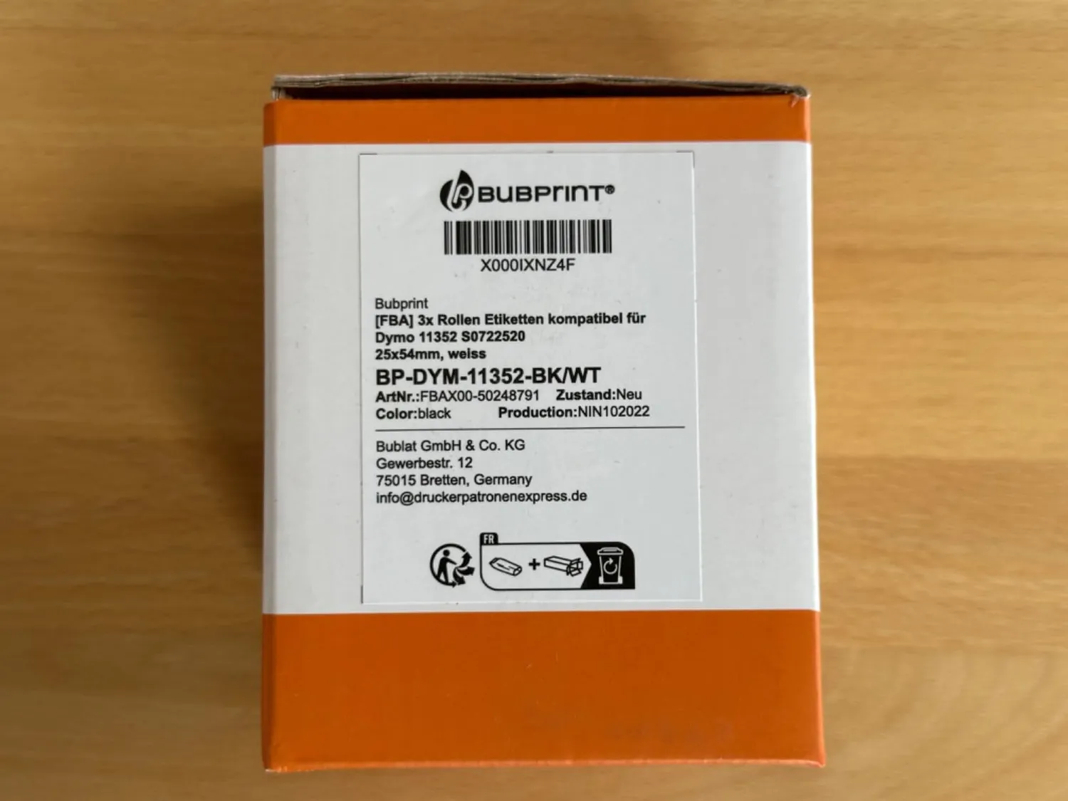 Bubprint 11352 Etiketten 25x54mm für Dymo kompatibel