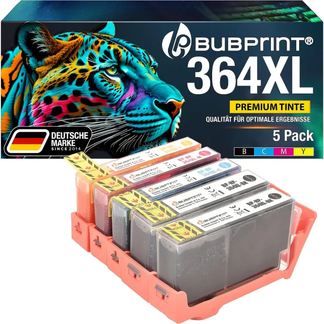 Bubprint 364XL Druckerpatronen 5er Pack kompatibel für HP