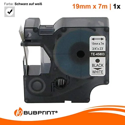 Bubprint D1 45803 Schriftband 19mm weiß kompatibel