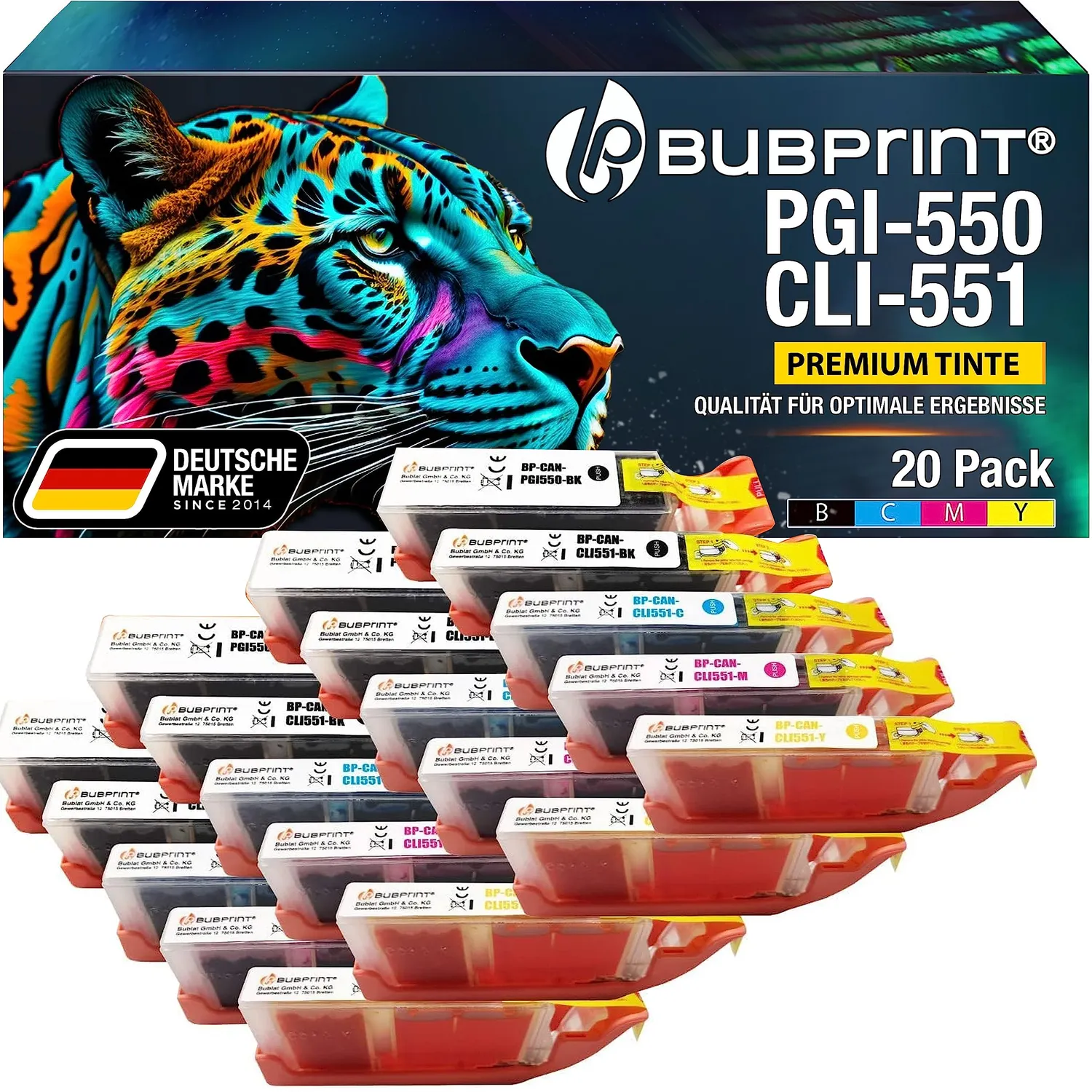 Bubprint PGI-550 CLI-551 XL Druckerpatronen kompatibel