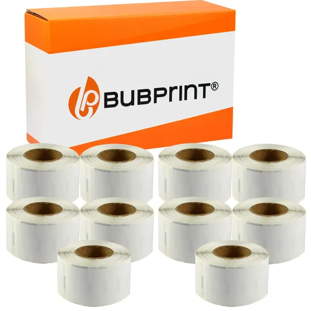 Bubprint 11356 S0722560 Etiketten weiß 41x89mm 10er Pack