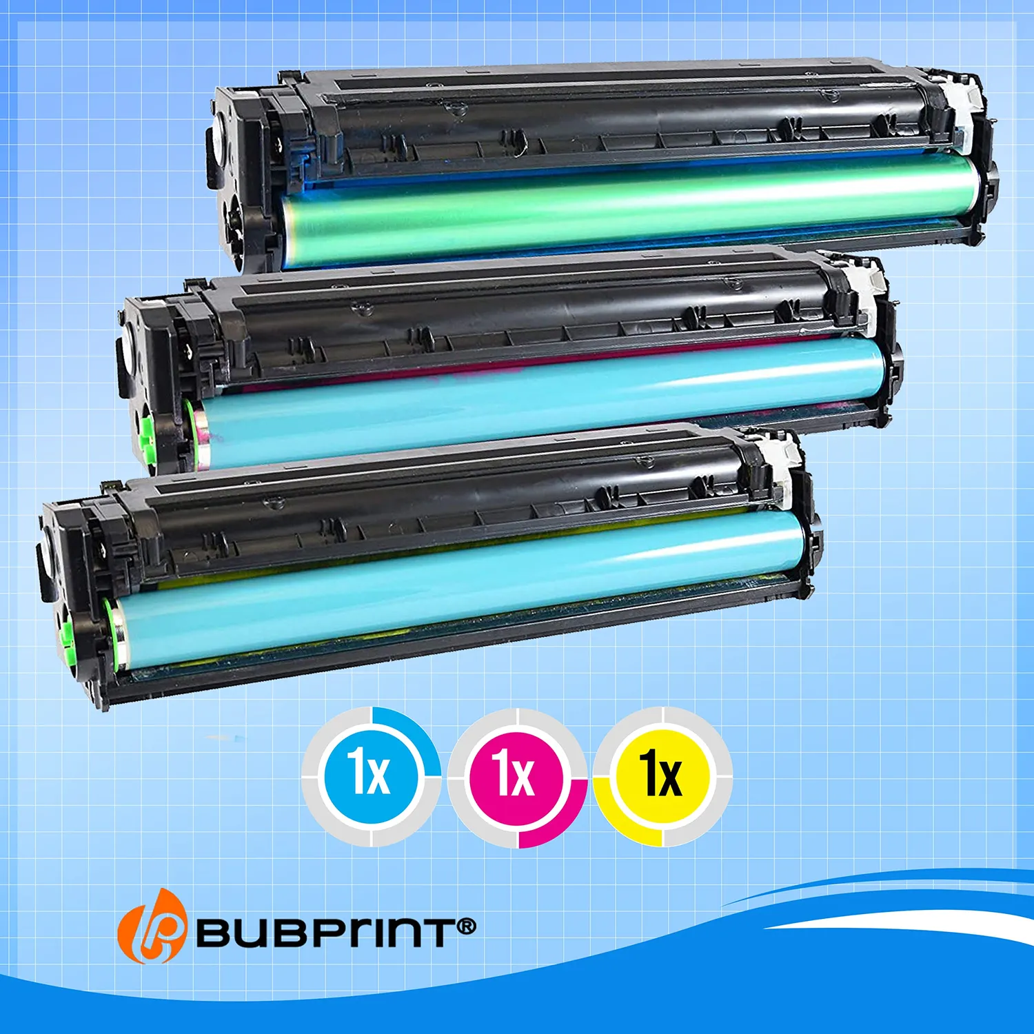 Bubprint 131A Toner Cyan Magenta Gelb 3er Pack